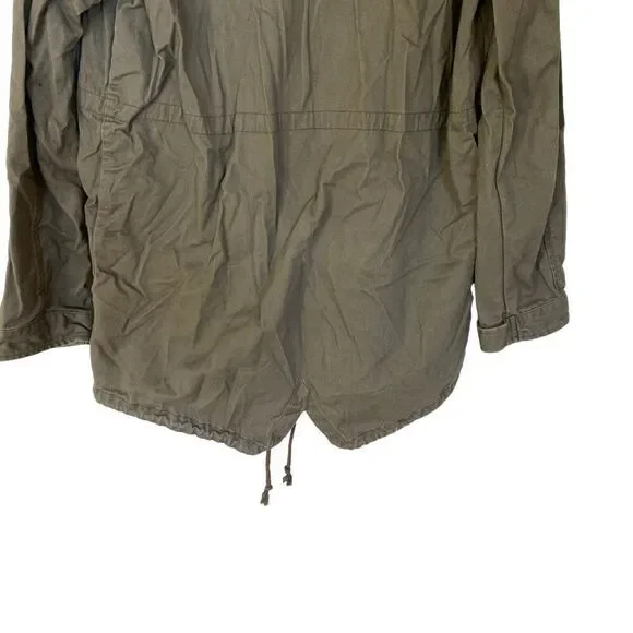 GLobe United by Fate zip up army green fleece hood coat draw string bottom XL